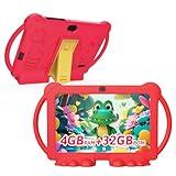 2025 Tablet for Kids, Android 12 Kids Tablets 7 inch, 4+32GB ROM(1TB Expand), Toddler Tablet with Parental Control, BT, WiFi, Dual Camera, Shockproof Case, Kids APP Preinstalled, Education(Red)
