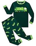 Family Feeling Garbage Truck Big Boys Long Sleeve Pajamas 100% Cotton Pjs Kids Sleepwears Size 12