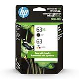 Original HP 63 Tri-color / 63XL Black Ink (2-Pack) | Works with HP DeskJet 1112, 2130, 3630 Series; HP ENVY 4510, 4520 Series; HP OfficeJet 3830, 4650