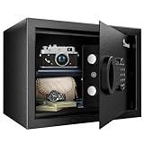 Bonsaii Safe, 0.6 Cubic Safe Box with Electronic Keypad, Removable Shelf, for Valuables Jewelry and Documents in Home, Hotel, or Business, 9.84"D x 13.78"W x 9.84"H