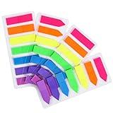 Lysas 4 Sets Neon Page Markers Colored Index Tabs, Fluorescent Sticky Note for Page Marker, 560pcs