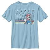 Nintendo Boy's Throwback Mario T-Shirt, X-Large, Light Blue