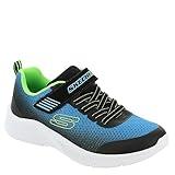 Skechers Kids Boy's Microspec-Zorva Sneaker, Black/Blue/Lime, 4 Big Kid