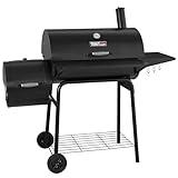 Royal Gourmet CC1830S 30" BBQ Charcoal Grill and Offset Smoker | 811 Square Inch cooking surface, Outdoor for Camping | Black