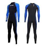 Full Body Dive Wetsuit Sports Skins Rash Guard for Men Women, UV Protection Long Sleeve One Piece Swimwear for Snorkeling Surfing Scuba Diving Swimming Kayaking Sailing Canoeing (XXL)