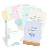 Healthcare Workers Affirmation Cards, Nurse Gifts for Women, Nursing Gifts for New Nurses, Nurse Graduation Gift, 30 Positive Self-care Cards with Wood Holder, Nursers Week Gifts Birthday Gifts