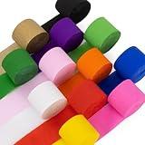 MAQIHAN Party Crepe Paper Streamers - 12 Rolls 984ft Crepe Paper Halloween Thanksgiving Christmas Valentine's St. Patrick's July 4th Patriotic Independence Day Wedding Baby Shower Party Decorations