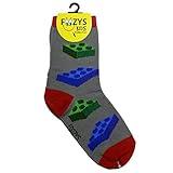 Foozys Kids Boys Building Blocks - Crazy Funny Cool Colorful Crew Socks