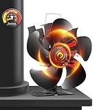 Xmasneed Wood Stove Fan, Fireplace Fan for Wood Burning Stove, Heat Powered fan, Wood Stove Accessories, Quiet Operation Circulating Warm Air, (Include Magnetic Thermometer) (5-Blade)