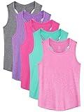 HoeVou 5 Pack Girls Tank Tops Dry-Fit Athletic Tank Tops for Girls Undershirts Teen Dance Performance Activewear Color A 10-12Y