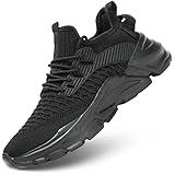 Srenket Men's Running Shoes Non Slip Shoes Breathable Lightweight Fashion Sneakers Slip Resistant Athletic Sports Walking Gym Work Shoes All Black