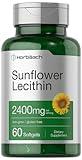 Horbäach Sunflower Lecithin Softgel Capsules | 2400mg | 60 Pills | Naturally Occurring Phospholipids | Non-GMO, Gluten Free Supplement