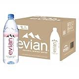 Evian Natural Spring Water, 1 L bottle, 12 pack