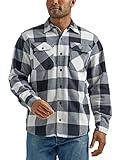 Wrangler Authentics Men's Long Sleeve Heavyweight Fleece Shirt Birch Buffalo Large