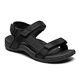 MEGNYA Walking Summer Sandals for Women, Outside Camping Adjustable Sport Sandals Balck Size 8
