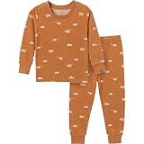 Modern Moments by Gerber Baby Hacci Snug Fit 2-Piece Pajama Set, Light Med Brown Cars, 2T