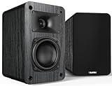 Saiyin Passive Bookshelf Speakers for Desktop Stereo or Home Theater Surround Sound, 3.5-Inch Woofer with Horn Tweeter, 2-Way Passive Near-Field Monitor Speakers, Wall Mountable,Without Speaker Wire