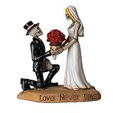 Pacific Giftware Til Death Do Us Part Skeleton Couple Figurine Unique Love Never Dies Wedding Decor for Gothic Romance Lovers 4.8" Tall