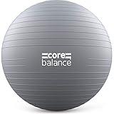 Core Balance Exercise Ball for Workouts, Anti-Burst and Slip Resistant, Swiss Yoga Ball for Pregnancy, Stability, Fitness and Physical Therapy, 4 Sizes, with Pump (29" / 75cm Grey)