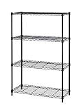 4 Tier Shelving Unit NSF Wire Shelf Metal Large Storage Shelves Heavy Duty Height Adjustable Commercial Grade Steel Utility Layer Shelf Rack Organizer 1000 LBS Capacity -14x36x54,Black