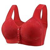 Deals+of+The+Day 2025 Daisy Bras for Older Women Front Closure Bra Full Coverage Comfortable Bras No Underwire Plus Size Bra Subscribe+and+Save+subscriptions+on+My+Account Red-2 5XL