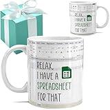 Relax, I Have A Spreadsheet for That - Accountant Gifts - Funny Accountant Coffee Mug Gifts for Boss CPA Coworker Finance Banker - Spreadsheet Mug - Accounting Birthday Graduation Gift 11oz