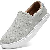 STQ Casual Shoes for Women Slip On Sneakers with Memory Foam Comfort Business Casual Loafers Light Grey Size 9.5