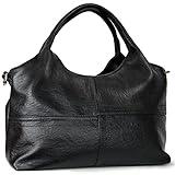 KOGTLA Womens Vegan Leather Handbags Tote Bag Shoulder Bag Top Handle Satchel Ladies Purse Crossbody Hobo Bag Black