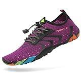 Mishansha Water Shoes for Women Men Barefoot Beach Shoe Quick Dry Aqua Swim Socks for Surfing Yoga Size 4.5 Women/ 3 Men Purple