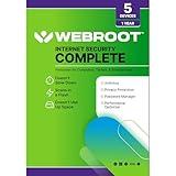 Webroot SecureAnywhere Internet Security Complete, Virus Protection Software for 5 Devices - Includes Identity Protection, Secure Web Browsing, Password Manager, Cloud Backup, 1YR, PC/Mac Keycard