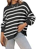 Dokotoo Womens Sweaters for Women Fall 2024 Outfits Dressy Casual Trendy Womens Fashion 2027 Clothes Cute Winter Striped Sweater Pullover Oversized Women's Sweaters