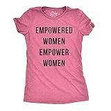 Womens Empowered Women Empower Women T-Shirt Cool Lady Girl Power Feminism Tee Funny T Shirts Cool Political Top Women's Novelty Tees Pink L