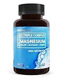 BioEmblem Triple Magnesium Complex | 300mg of Magnesium Glycinate, Malate, & Citrate for Muscles, Nerves, & Energy | High Absorption | Vegan, Non-GMO | 90 Capsules