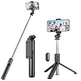 Selfie Stick Tripod with Detachable Wireless Remote, 4 in 1 Extendable Portable Selfie Stick & Phone Tripod Stand Compatible with Gopro, iPhone/Samsung/Huawei