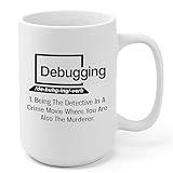 Panvola Debugging Funny Quote Coffee Mug for Programmer Computer Programming Engineering Coder IT Ceramic Cup (15 oz)