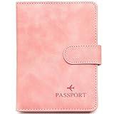 Passport Holder Covers Case, Passport Holder for Travel Women, Waterproof PU Leather Passport Wallet, International Travel Must Haves Travel Accessories for Women Men, Cruise Ship Essentials (Pink)