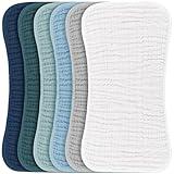 Konssy Muslin Baby Burp Cloths Sets for Unisex- 6 Pack Large 100% Cotton Burping Clothes for Newborn, Baby Girls and Boys