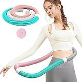 Weighted Soft Spring Hula Hoop for Adults, 3lb Foldable Fitness Hoop, Waist-Friendly Design, Portable Slimming Exercise Equipment for Home and Travel