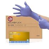 Ansell Microflex SU-690 Disposable Nitrile Gloves, Latex-Free, Powder-Free Glove for Cleaning, Mechanics, Automotive, Industrial, or Medical applications, Violet, Size Medium, Case of 1000 Units