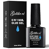 Gelike EC Gel Nail Glue UV Light: 6 in 1 Adhesive Gel Nail Polish, Strong Nail Glue For Press On Nails Nails Acrylic Tips, Long Last Gel x Nail Kit Blooming Gel Girl Gift for Home Salon Beginner DIY