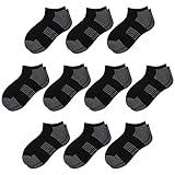 Comfoex 10 Pairs Boys Socks Low Cut Ankle Socks For Kids 8-10 4-6 6-8 Years Old Short Athletic Socks With Cushioned Sole