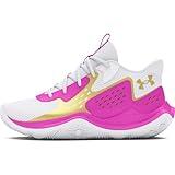 Under Armour Unisex Grade School Jet '23, (106) White/Vivid Magenta/Metallic Gold, 4.5, US