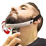 Aberlite FlexShaper 2.0 - Beard Shaper for Men - Hands-Free & Flexible Neckline Guide - Beard Trimmer Tool - Lineup Stencil Kit - White