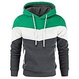 Gesean Men's Casual Hoodie Tops Long Sleeve Shirts Gym Workout with Pockets Green X-Large