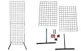 Only Hangers Black Collapsible/Portable 2' x 6' Heavy Duty Gridwall Art Display Panel with T Legs - Great for Craft and Trade Shows