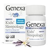 Genexa Kid’s Sleepology | Melatonin Free Childrens Sleep Aid | Natural Vanilla & Lavender Flavor | Certified Organic & Non-GMO | Homeopathic Remedy Made Clean | 60 Chewable Tablets for Ages 3-11​