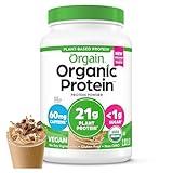 Orgain Organic Vegan Protein Powder, Iced Coffee - 21g Plant Protein, 60mg of Caffeine, Low Net Carb, No Lactose Ingredients, No Added Sugar, Non-GMO, Shakes & Smoothies, 2.03 lb (Packaging May Vary)