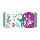 Plackers Micro Mint Dental Flossers, Travel Pack, Perfect Travel Size, Easy Storage, Dental Care On-The-Go, Fresh Mint Flavor, 12 Count