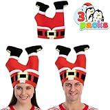 JOYIN 3 Packs Christmas Santa Pants Hats for Funny, Novelty Adult Christmas Hats, Crazy Xmas Hats for Christmas Party, Hat Dress Up Celebrations, Winter Party Favor