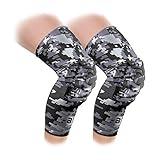 Bucwild Sports Knee Pads/Padded Compression Pro Knee Sleeves (1 Pair) Youth & Adult Sizes - Basketball Wrestling Volleyball Black White Red Blue (Black Camo, Small (Teen/Young Adult))